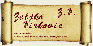 Željko Mirković vizit kartica